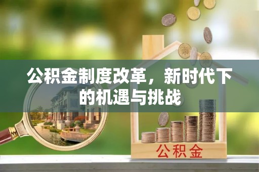 江阳公积金制度改革，新时代下的机遇与挑战