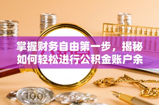 江阳掌握财务自由第一步，揭秘如何轻松进行公积金账户余额查询